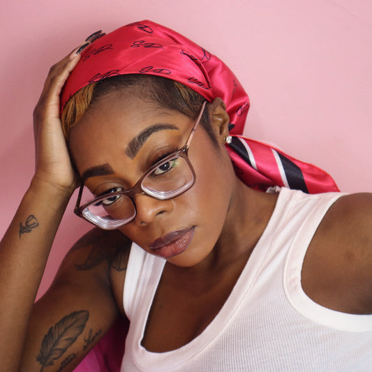 Monogram Silk Scarf (Pink)