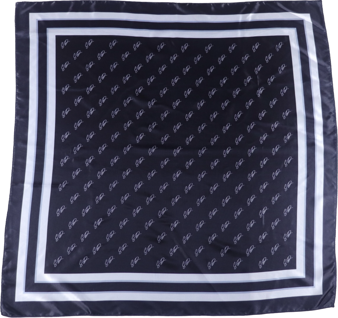 Monogram Silk Scarf (Black) – ShayDee Beauty Co.